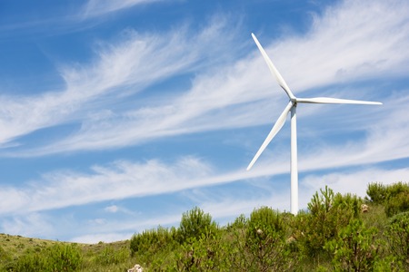 Windmill for electric power production, Burgos Province, Castilla Leon, Spain.