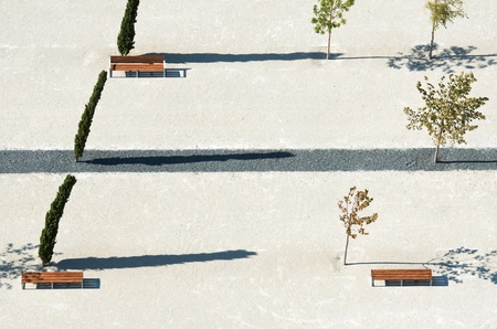 elevated view of a modern parkの写真素材