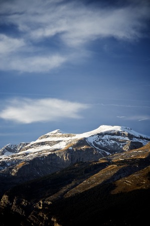 Snowy peaks in the Pyrenees mountains, Spain.の写真素材