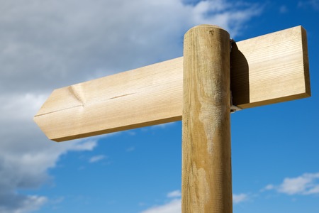 View of a directional wood signal.の写真素材