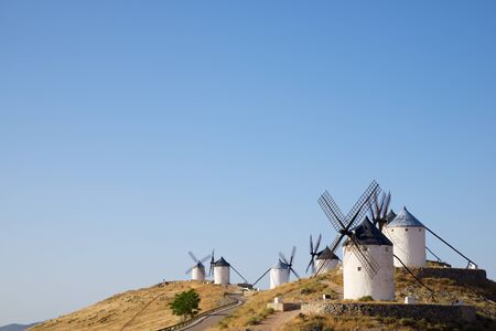 Windmills in Consuegra, Toledo Province, Castilla La Mancha, Spain.の写真素材