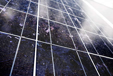 detail of a photovoltaic panel for renewable electric productionの写真素材