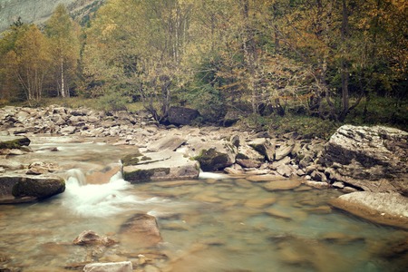 Autumn in Ordesa National Park, Pyrenees, Huesca, Aragon, Spain.の写真素材