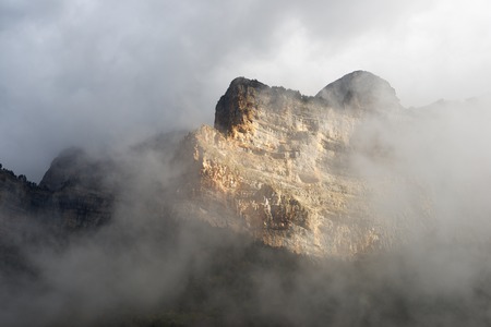 Peak named as Libro Abierto in the Pyrenees, Ordesa Valley National Park, Aragon, Huesca, Spain.の写真素材