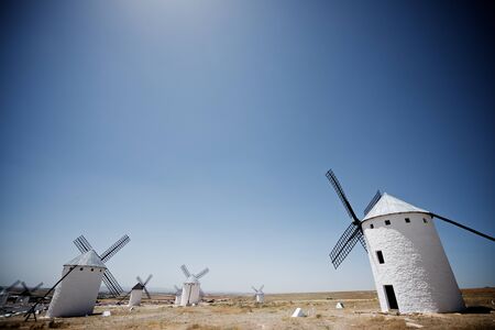 Windmills in Campo de Criptana, Ciudad Real Province, Castilla La Mancha, Spain.の写真素材