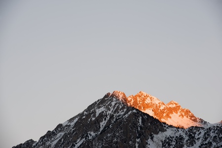 Snowy Peak in Tena Valley, Panticosa, Aragon, Huesca, Spain.の写真素材