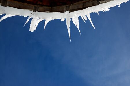 Icicles Canfranc Valley, Pyrenees, Huesca Province, Aragon, Spain.の写真素材