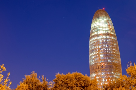 view of the Agbar Tower, Barcelona, Catalonia, Spain