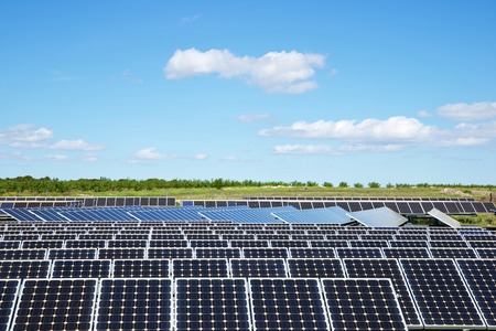 Photovoltaic panels for renewable electric production, Zaragoza province, Aragon, Spain.