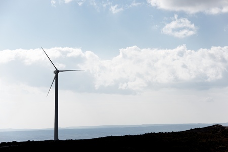 Windmill for electric power production, Huesca Province, Aragon, Spain.