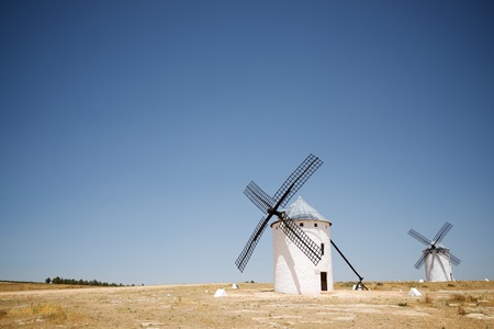 Windmills in Campo de Criptana, Ciudad Real Province, Castilla La Mancha, Spain.の写真素材