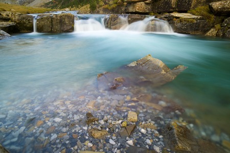 Waterfall in Ordesa National Park, Pyrenees, Huesca Province, Aragon, Spain.の写真素材