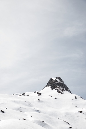 Snowy peak in Ossau Valley, France.の写真素材