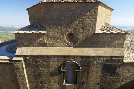 View of the medieval castle Loarre, Aragon, Spain.のeditorial素材
