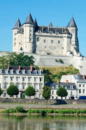 Saumur castle, Loire Valley, France. Saumur Castle was built in the tenth century and rebuilt in the late twelfth century. It is now owned by the city and is one of the most famous castles of the Loire Valley.のeditorial素材
