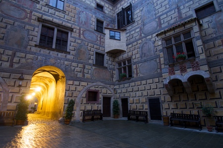 View of the castle of Cesky Krumlov, South Bohemia, Czech Republic.のeditorial素材