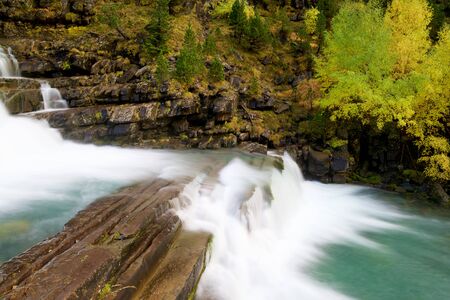 Waterfall in Ordesa National Park, Pyrenees, Huesca Province, Aragon, Spain.の写真素材