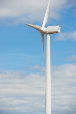 Windmill for electric power production, Zaragoza Province, Aragon, Spain
