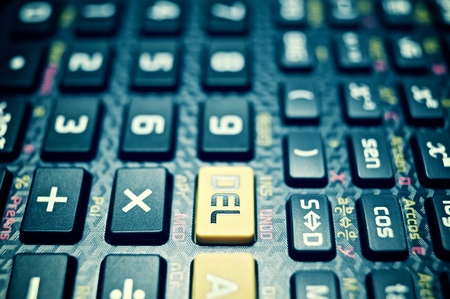Close-up of buttons a scientific calculator.の写真素材