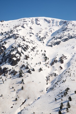 Snowy peak in Canfranc Valley, Aragon, Huesca, Spain.