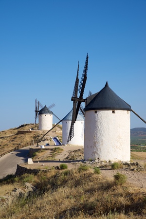 Windmills in Consuegra, Toledo Province, Castilla La Mancha, Spain.の写真素材