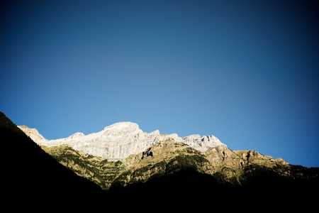 Peaks in Bujaruelo Valley, Pyrenees, Spain.の写真素材
