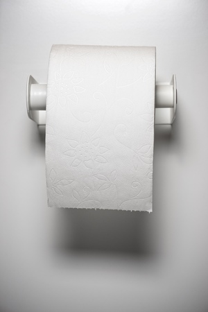 Soft toilet paper on a wallの写真素材