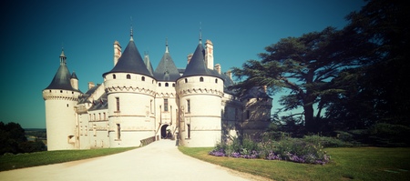 Entrance to the castle of Chaumont Sur Loire, Loire Valley, France. Originally built in the 10th century, has undergone multiple renovations until reaching its present appearance. It is a French Historic Monument since 1840.のeditorial素材