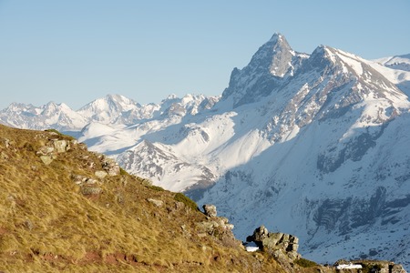 Peaks in Canfranc Valley, Pyrenees, Aragon, Huesca Province, Spain.の写真素材