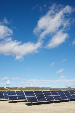 Photovoltaic panels for renewable electric production, Zaragoza province, Aragon, Spain.
