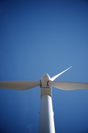 Windmill for electric power production, Zaragoza province, Aragon, Spain.