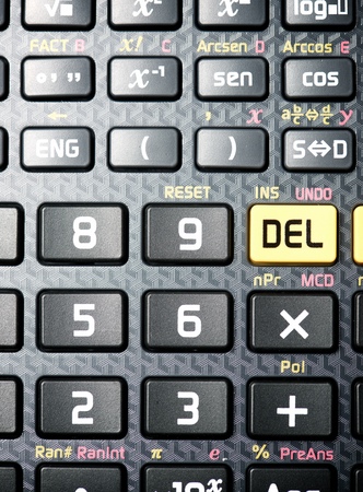 Close-up of buttons a scientific calculator.の写真素材