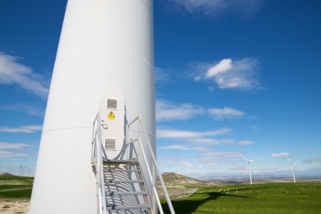 Windmills for electric power production, Zaragoza province, Aragon, Spain