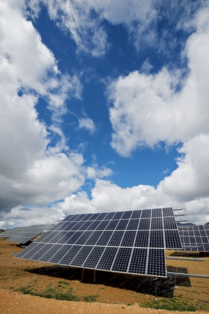 Photovoltaic panels for renewable electric production, Huesca province, Aragon, Spain.
