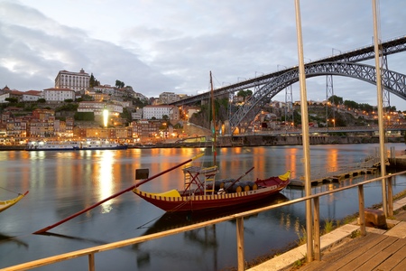 night view in Porto, Portugal.の写真素材
