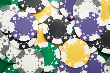 Background created with casino chips.の写真素材