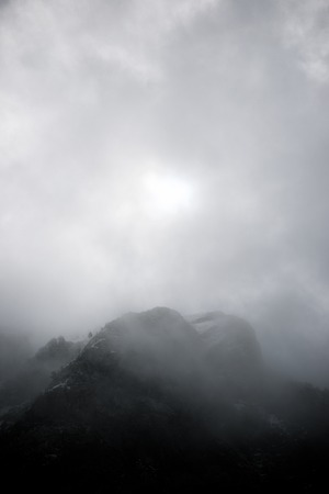 Snowy peaks in Canfranc Valley, Pyrenees, Huesca, Aragon, Spain.