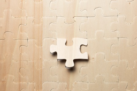Close up of the pieces of a puzzle.の写真素材