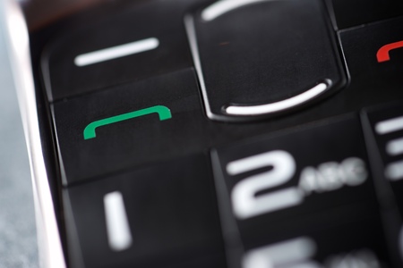 Close-up of an old mobile phone.