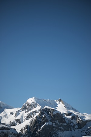 Snowy peaks in Canfranc Valley, Pyrenees, Huesca, Aragon, Spain.の写真素材