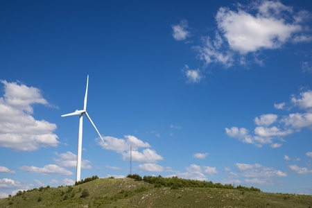 Windmills for electric power production, Soria Province, Castilla Leon, Spain.