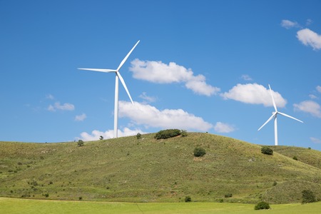Windmills for electric power production, Soria Province, Castilla Leon, Spain.