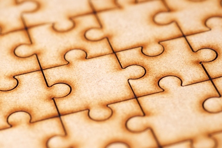 Close up of the pieces of a puzzle.の写真素材