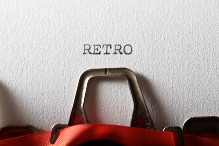 The word, retro, written with a typewriter.の写真素材