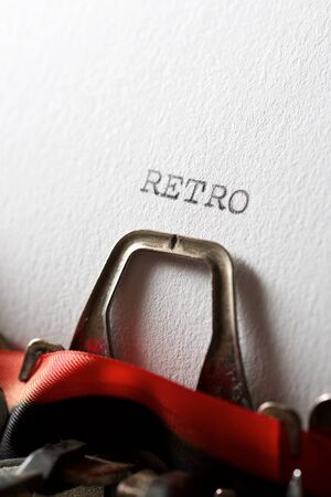 The word, retro, written with a typewriter.の写真素材