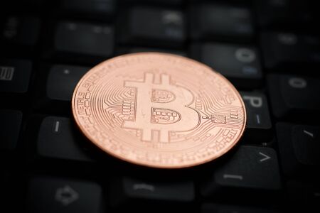 Bitcoin on a keyboard computer.