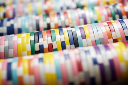Background created with casino chips.の写真素材