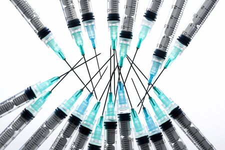 Close-up of a group of syringes.の写真素材