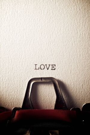The word, Love, written with a typewriter.の写真素材