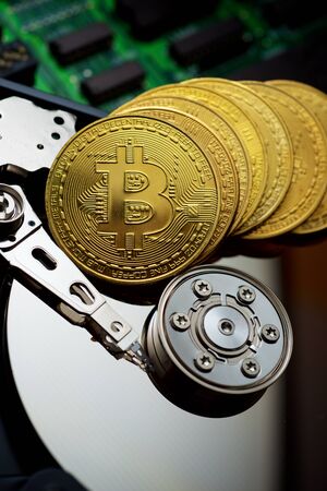 Bitcoins on a hard drive.